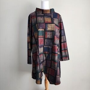 Mordenmiss Tunic Womens XL Lagenlook Artsy Abstract Geometric Art To Wear Top